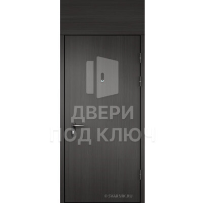 Глухая дверь в тамбур с фрамугой МДФ-ламинат ДПК-14778