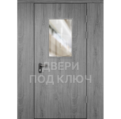 Остекленная дверь в тамбур с перегородкой МДФ-винорит ДПК-14840